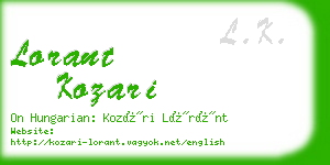 lorant kozari business card